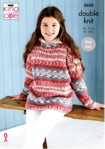 Knitting Pattern - King Cole 5650 - Fjord DK - Sweater & Hoodie